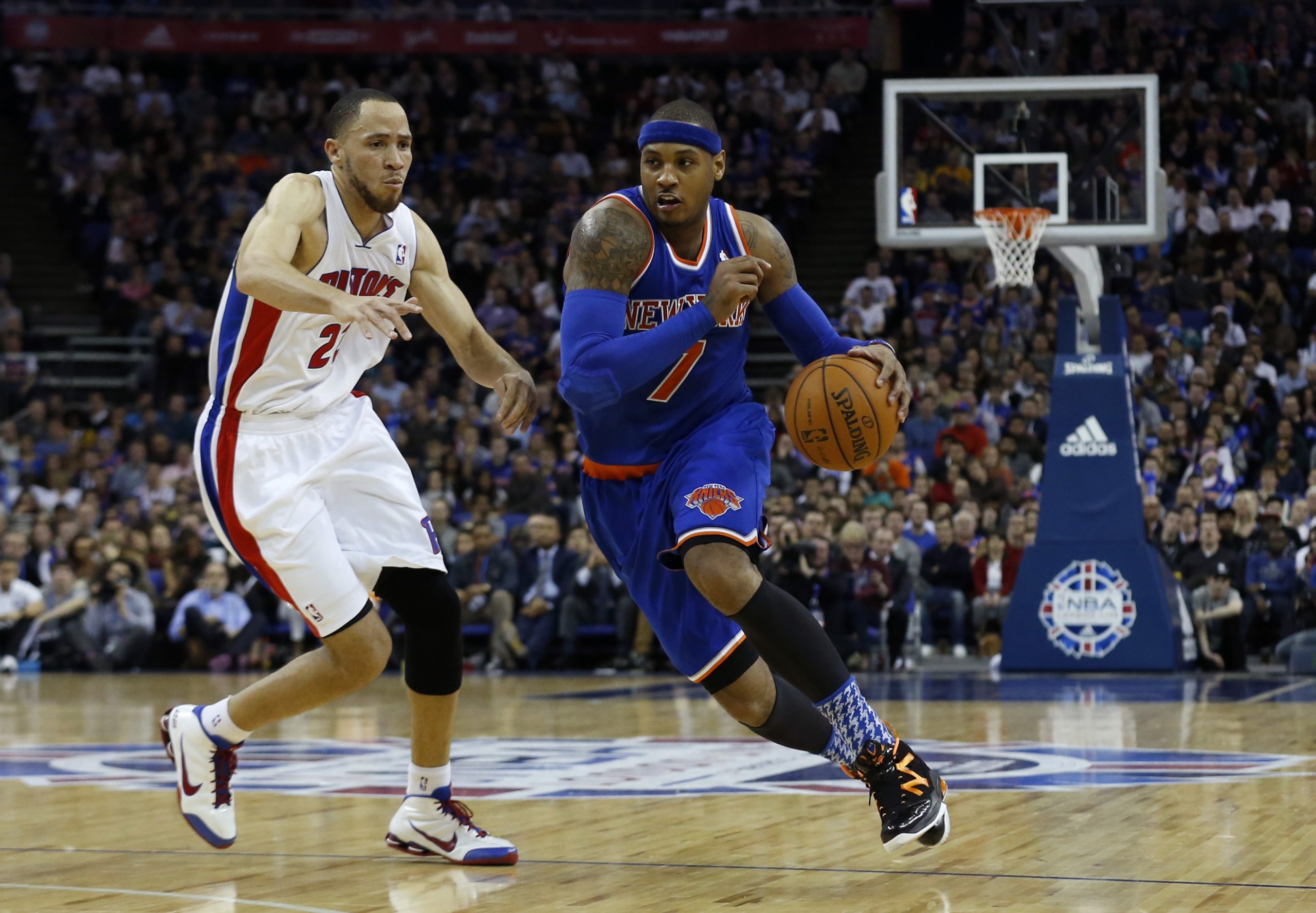 Britain Pistons Knicks Basketball